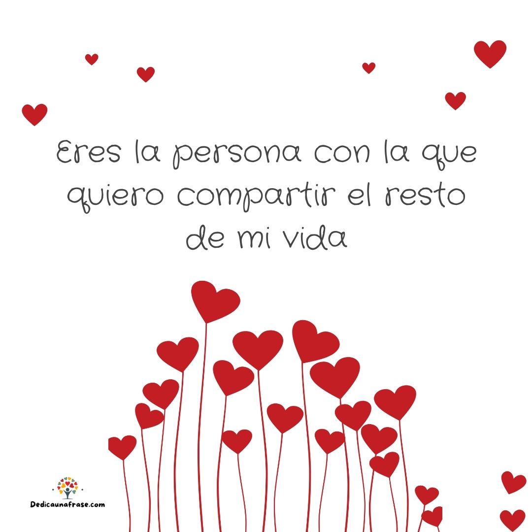 Eres la persona con la que quiero compartir el resto de mi vida