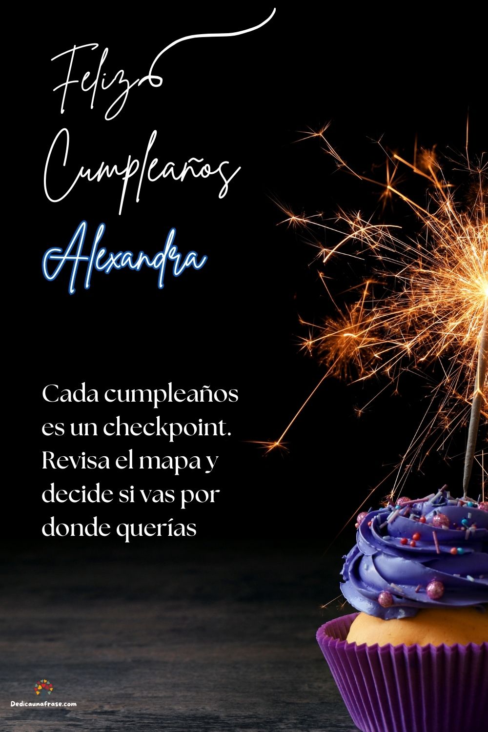 Imagen de feliz cumpleaños para Alexandra: «Cada cumpleaños es un checkpoint. Revisa el mapa y decide si vas por d…»