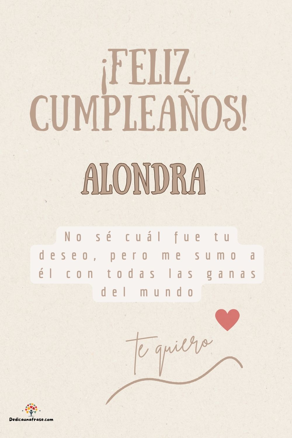 Imagen de feliz cumpleaños para Alondra: «No sé cuál fue tu deseo, pero me sumo a él con todas las ganas del mun…»