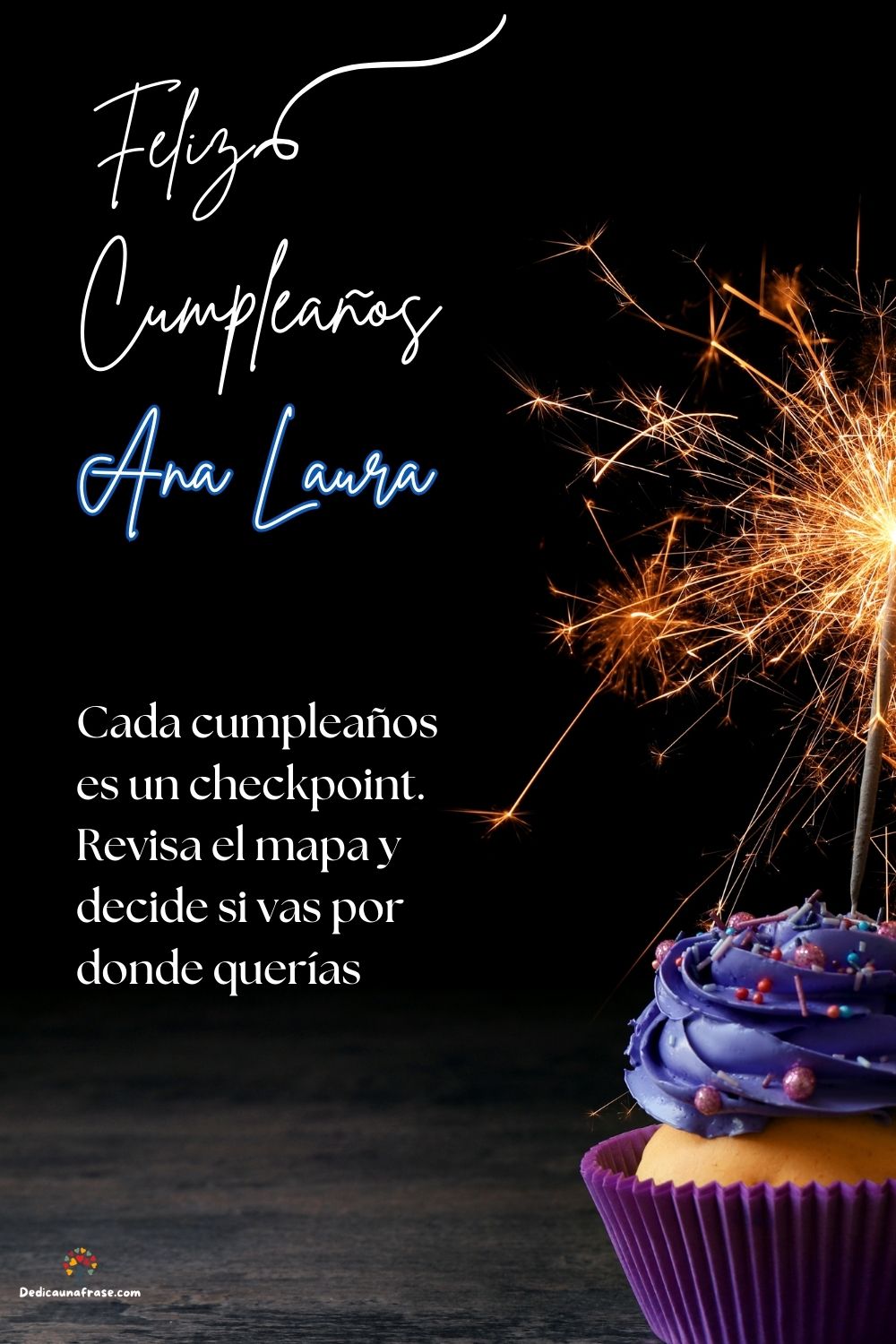 Imagen de feliz cumpleaños para Ana Laura: «Cada cumpleaños es un checkpoint. Revisa el mapa y decide si vas por d…»
