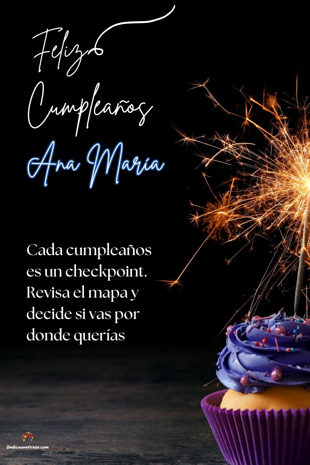 Imagen de feliz cumpleaños para Ana María: «Cada cumpleaños es un checkpoint. Revisa el mapa y decide si vas por d…»