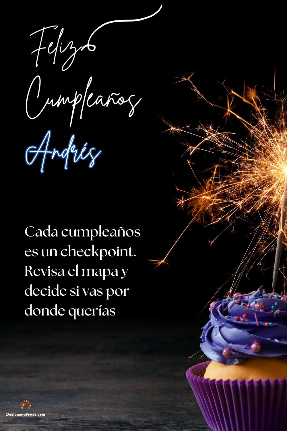 Imagen de feliz cumpleaños para Andrés: «Cada cumpleaños es un checkpoint. Revisa el mapa y decide si vas por d…»