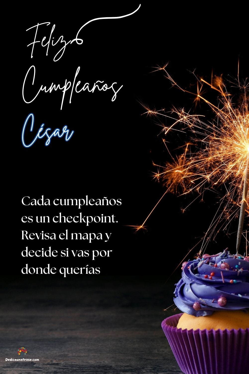 Imagen de feliz cumpleaños para César: «Cada cumpleaños es un checkpoint. Revisa el mapa y decide si vas por d…»