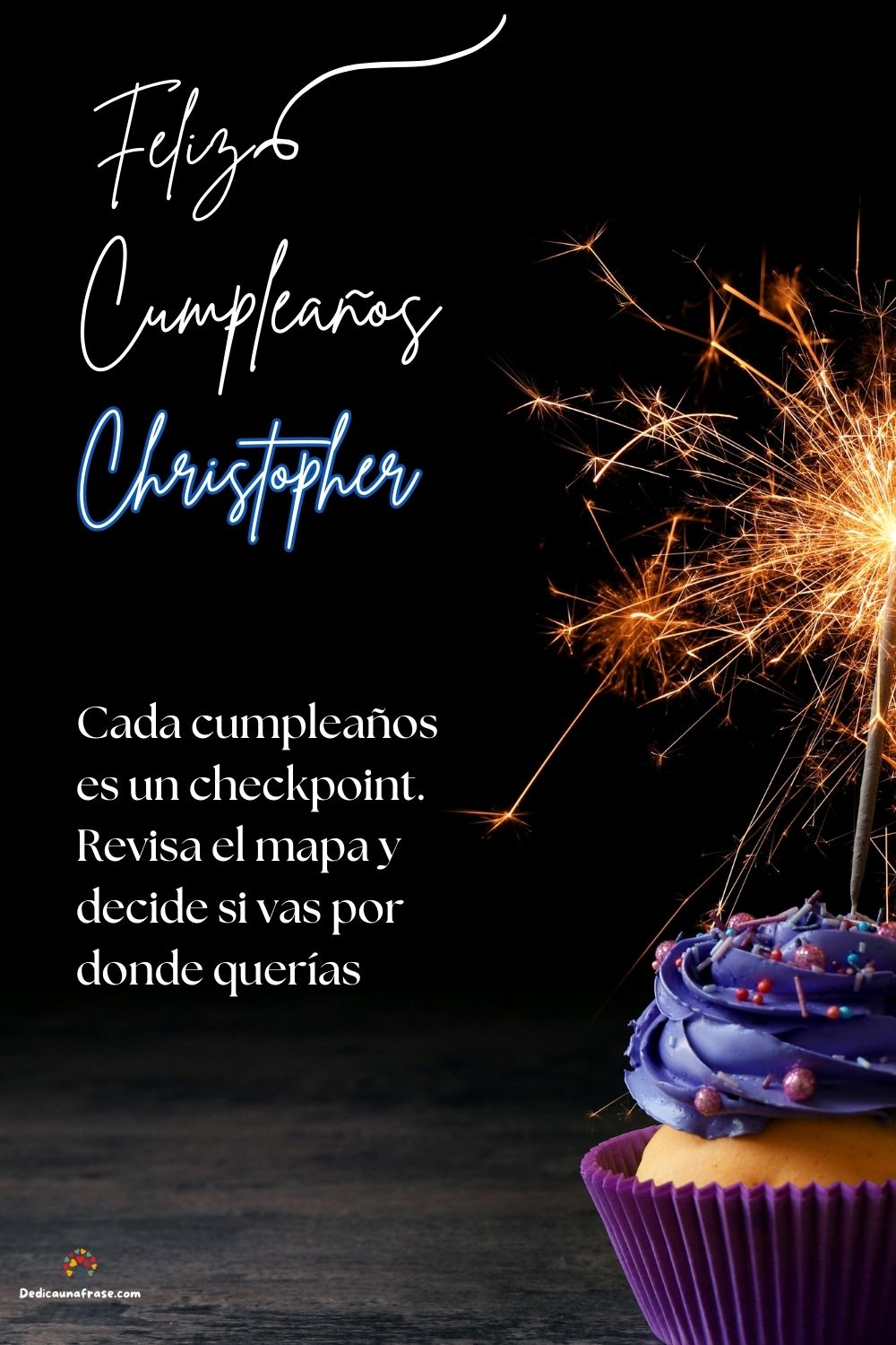 Imagen de feliz cumpleaños para Christopher: «Cada cumpleaños es un checkpoint. Revisa el mapa y decide si vas por d…»