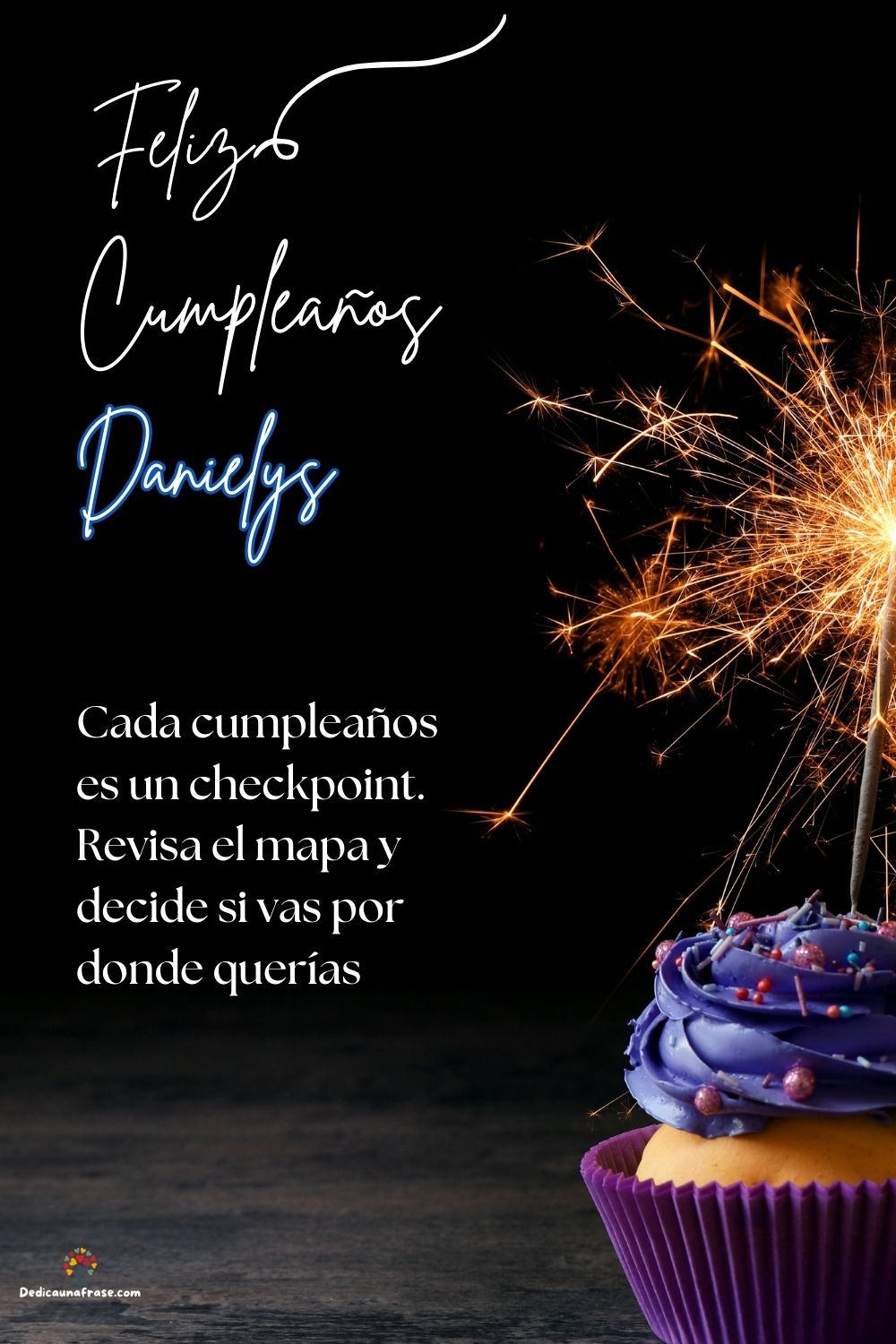 Imagen de feliz cumpleaños para Danielys: «Cada cumpleaños es un checkpoint. Revisa el mapa y decide si vas por d…»