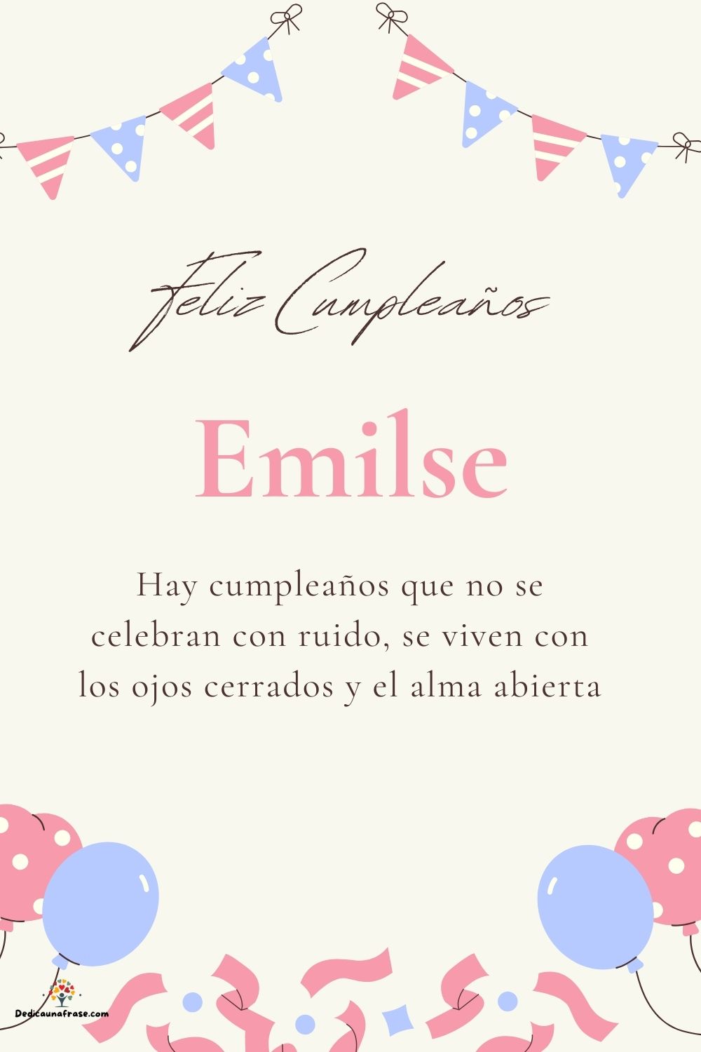 Imagen de feliz cumpleaños para Emilse: «Hay cumpleaños que no se celebran con ruido, se viven con los ojos cer…»
