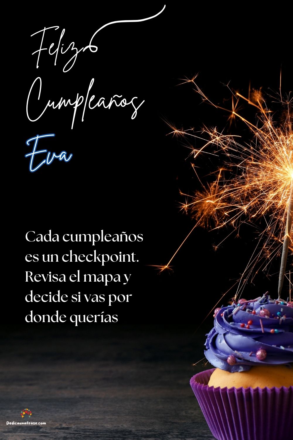Imagen de feliz cumpleaños para Eva: «Cada cumpleaños es un checkpoint. Revisa el mapa y decide si vas por d…»
