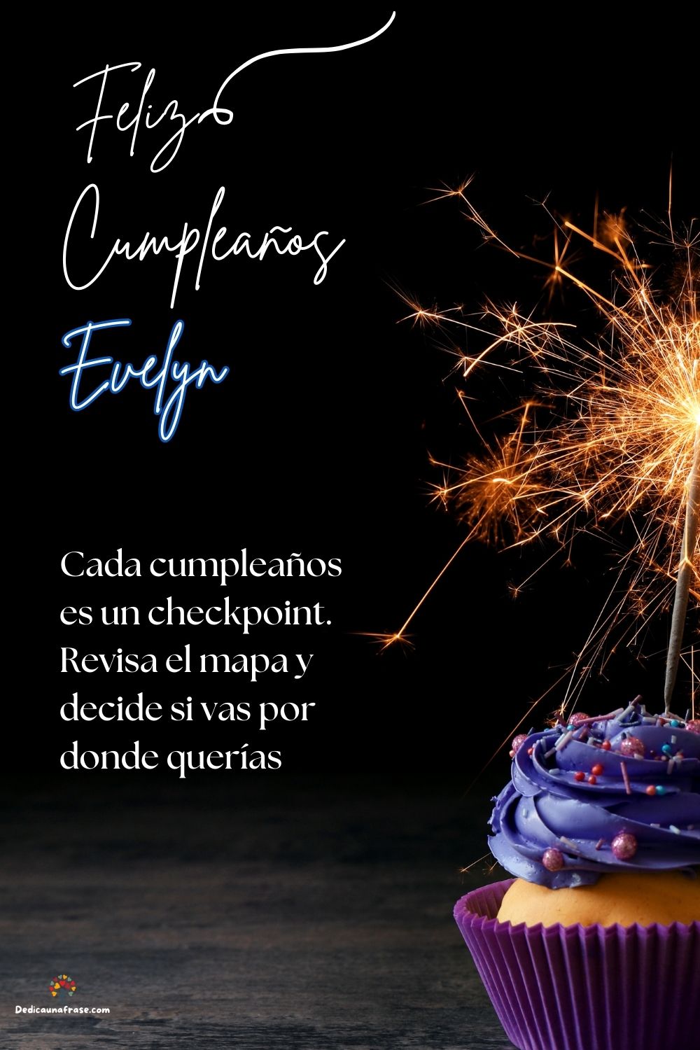 Imagen de feliz cumpleaños para Evelyn: «Cada cumpleaños es un checkpoint. Revisa el mapa y decide si vas por d…»