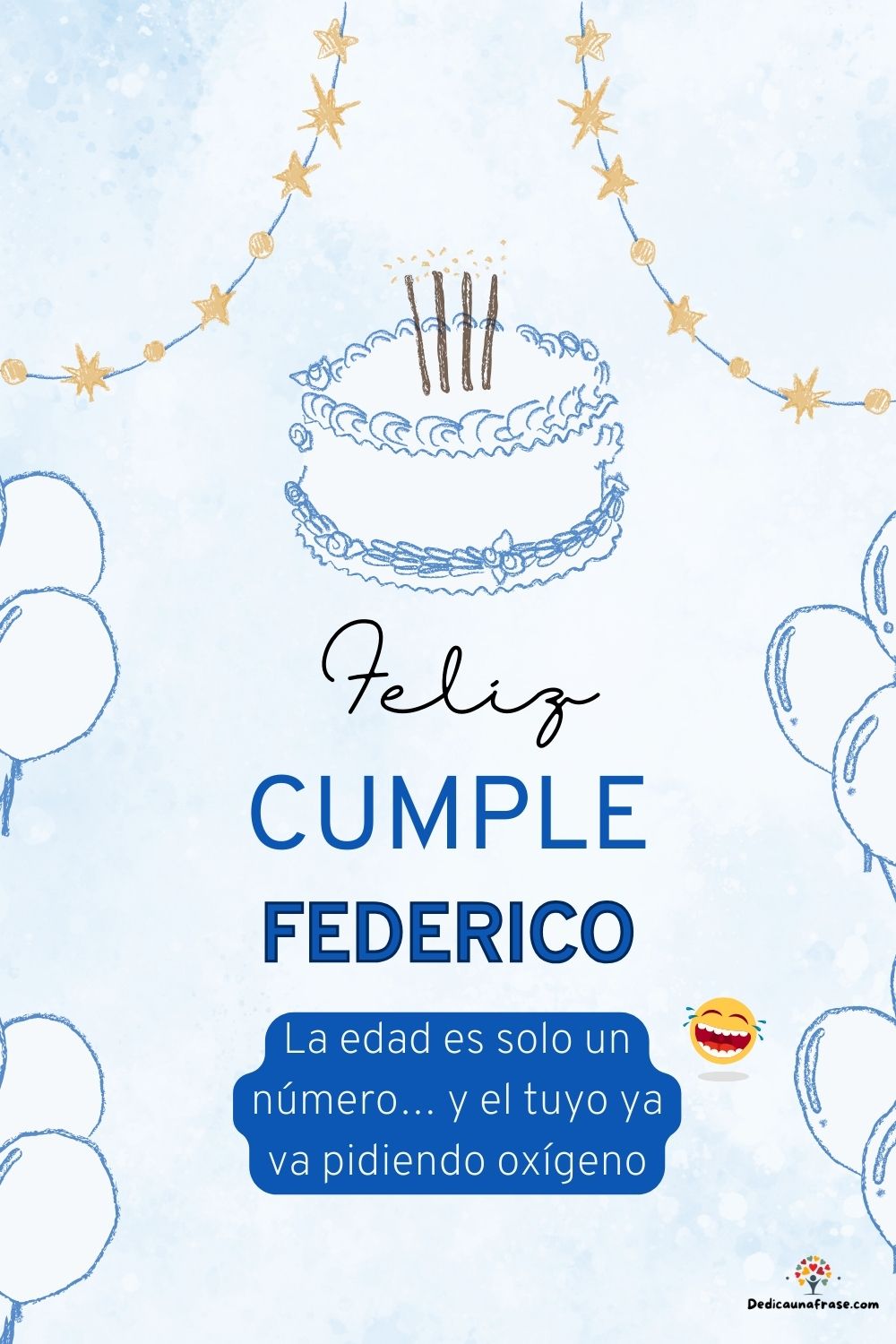 Imagen de feliz cumpleaños para Federico: «La edad es solo un número… y el tuyo ya va pidiendo oxígeno…»