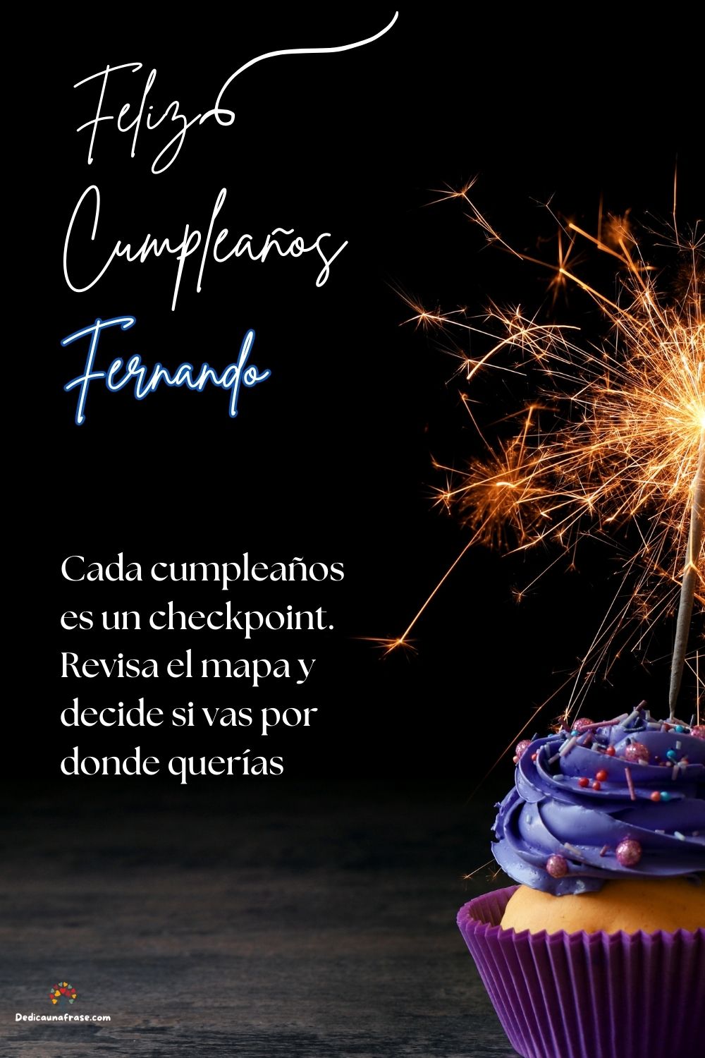 Imagen de feliz cumpleaños para Fernando: «Cada cumpleaños es un checkpoint. Revisa el mapa y decide si vas por d…»