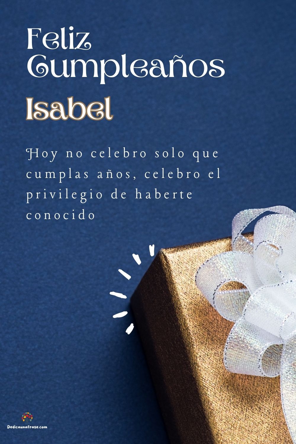 Imagen de feliz cumpleaños para Isabel: «Hoy no celebro solo que cumplas años, celebro el privilegio de haberte…»
