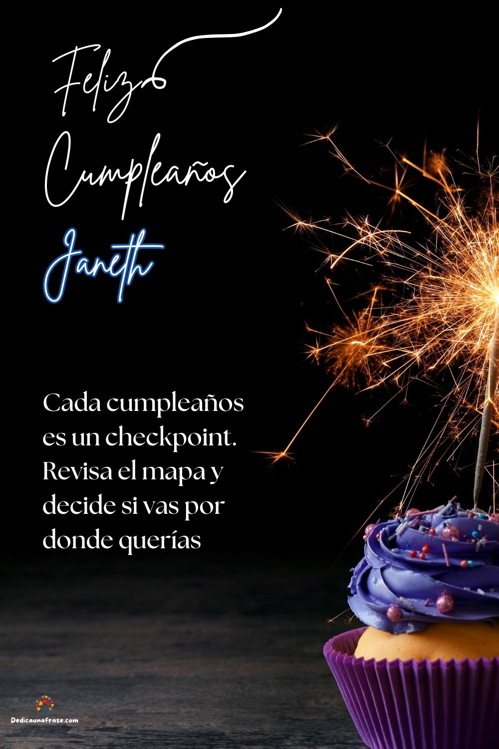 Imagen de feliz cumpleaños para Janeth: «Cada cumpleaños es un checkpoint. Revisa el mapa y decide si vas por d…»