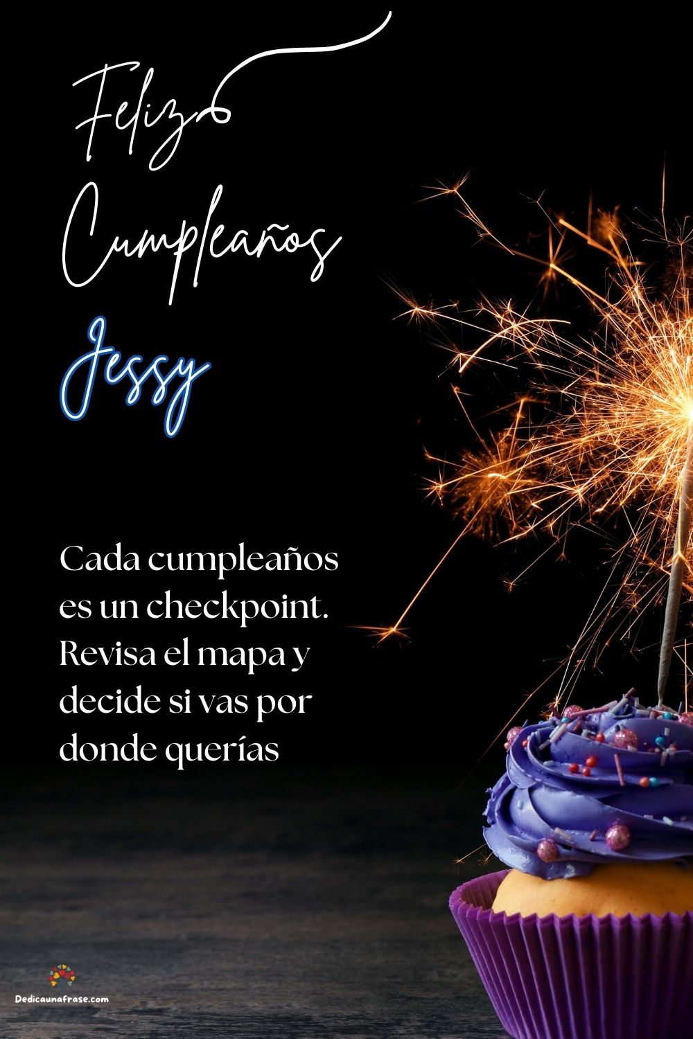 Imagen de feliz cumpleaños para Jessy: «Cada cumpleaños es un checkpoint. Revisa el mapa y decide si vas por d…»