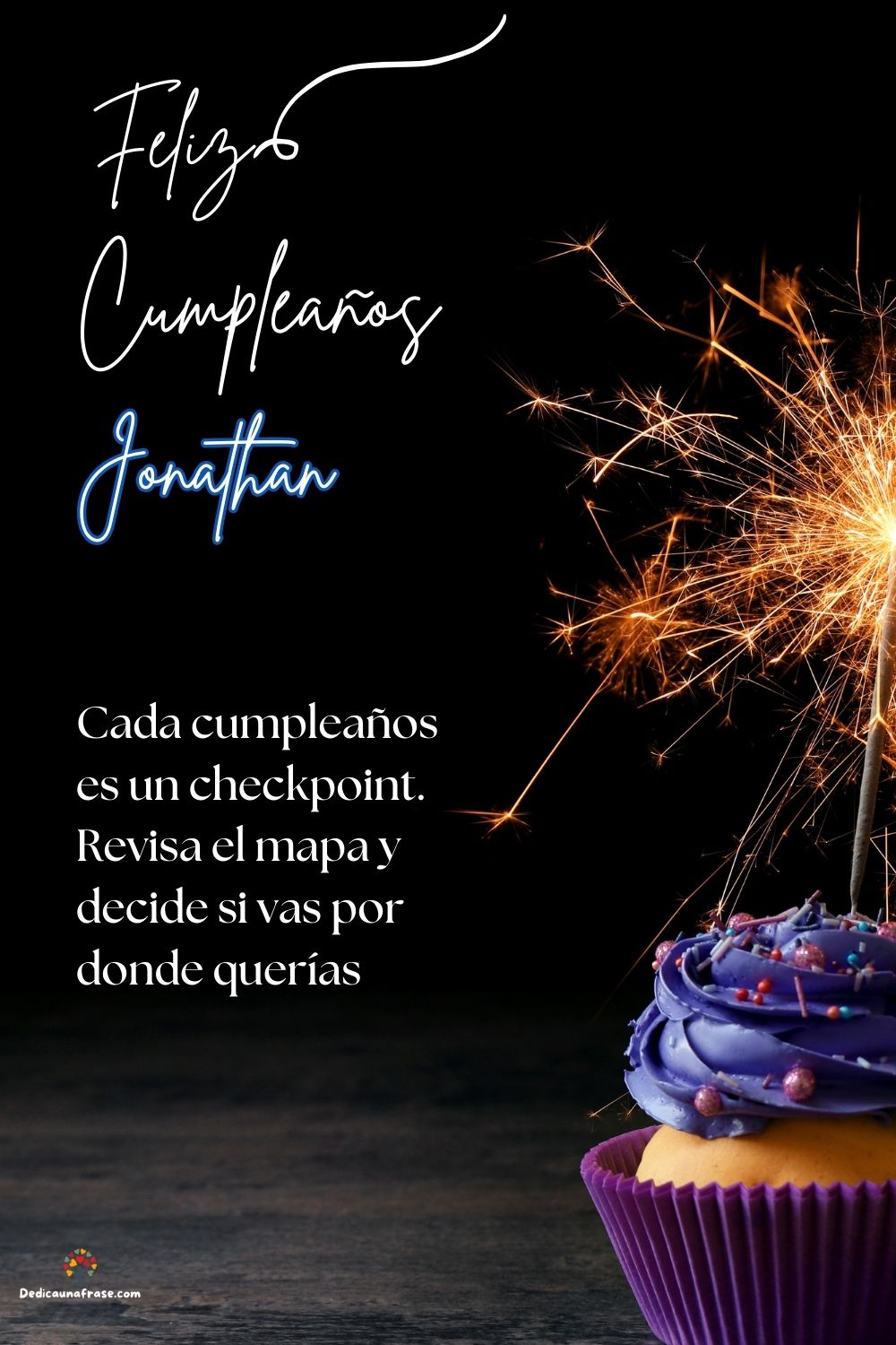 Imagen de feliz cumpleaños para Jonathan: «Cada cumpleaños es un checkpoint. Revisa el mapa y decide si vas por d…»