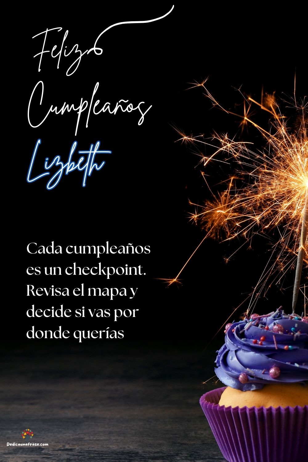 Imagen de feliz cumpleaños para Lizbeth: «Cada cumpleaños es un checkpoint. Revisa el mapa y decide si vas por d…»