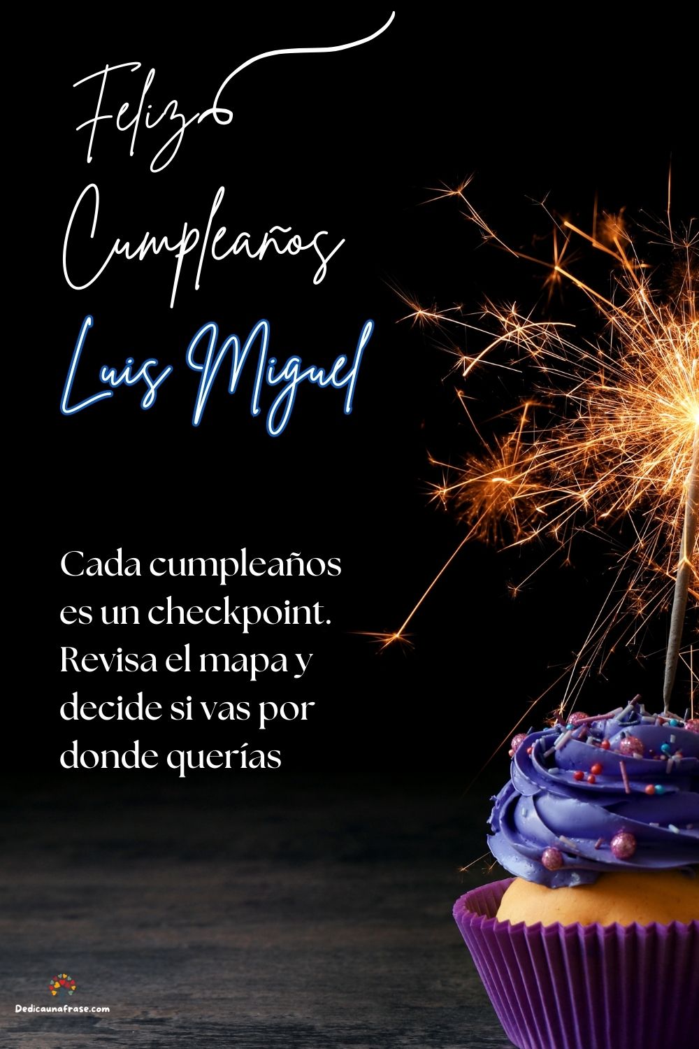 Imagen de feliz cumpleaños para Luis Miguel: «Cada cumpleaños es un checkpoint. Revisa el mapa y decide si vas por d…»