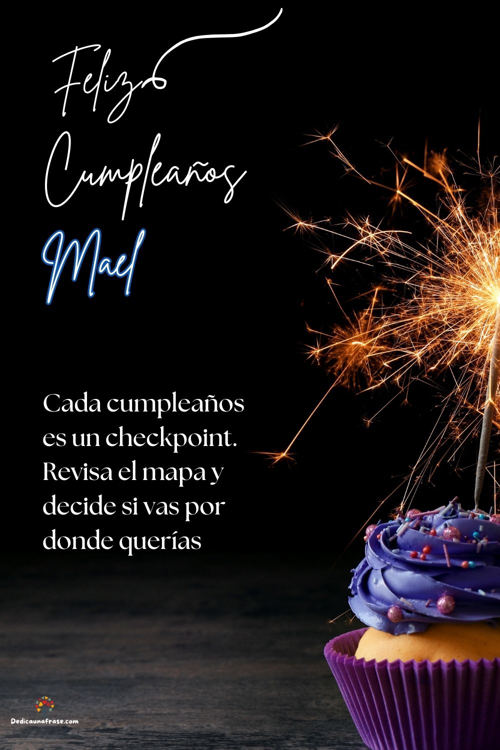 Imagen de feliz cumpleaños para Mael: «Cada cumpleaños es un checkpoint. Revisa el mapa y decide si vas por d…»