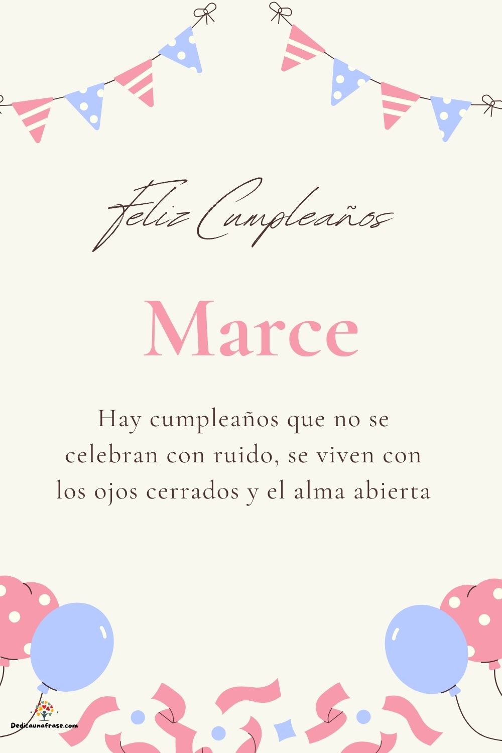 Imagen de feliz cumpleaños para Marce: «Hay cumpleaños que no se celebran con ruido, se viven con los ojos cer…»
