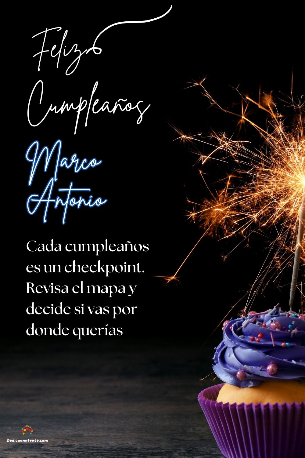 Imagen de feliz cumpleaños para Marco Antonio: «Cada cumpleaños es un checkpoint. Revisa el mapa y decide si vas por d…»