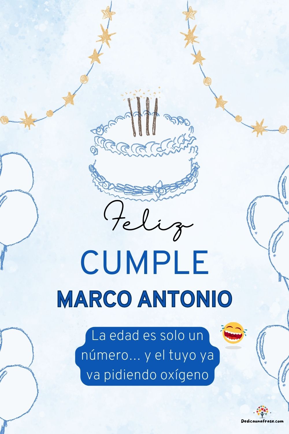 Imagen de feliz cumpleaños para Marco Antonio: «La edad es solo un número… y el tuyo ya va pidiendo oxígeno…»