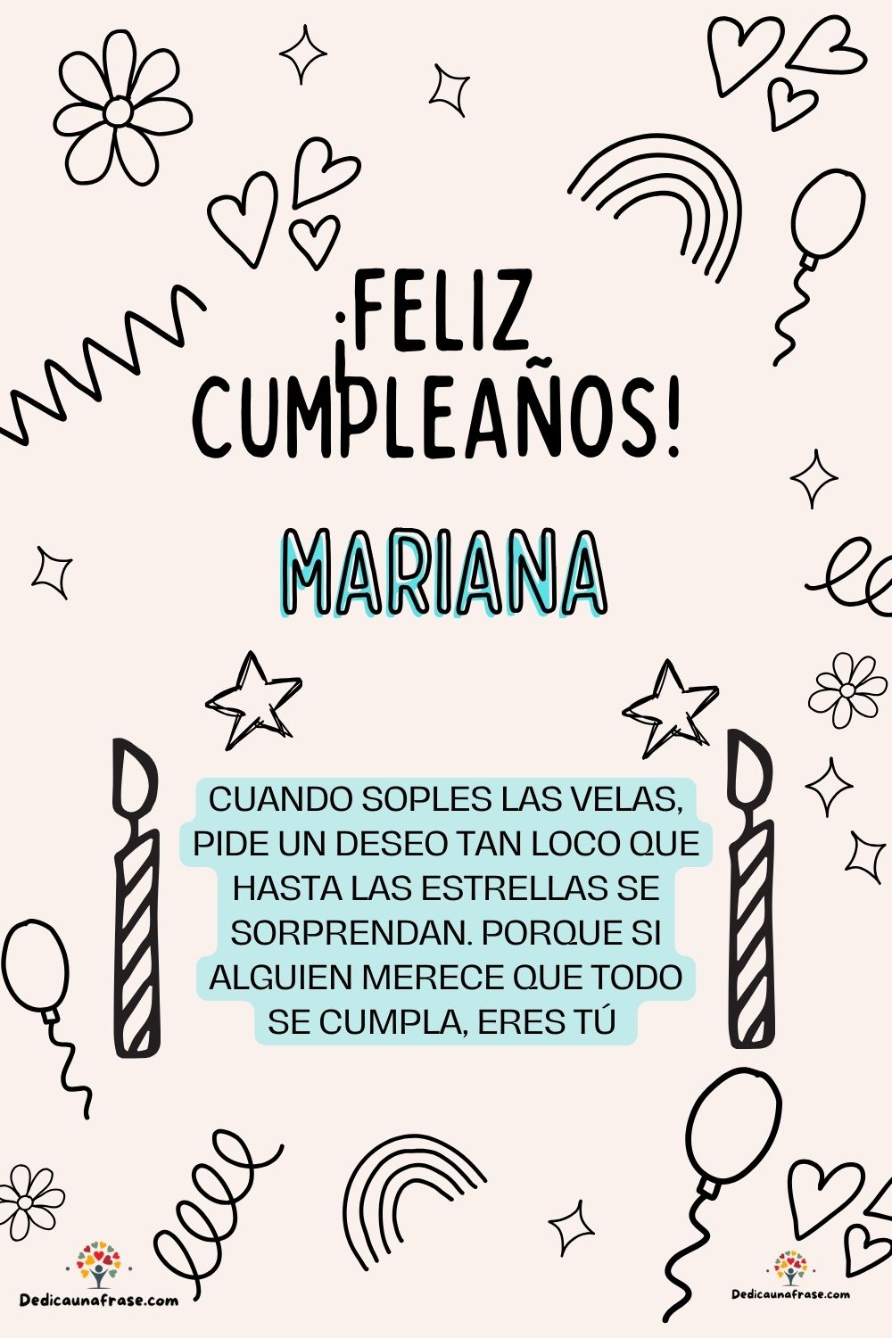 Imagen de feliz cumpleaños para Margos: «Cuando soples las velas, pide un deseo tan loco que hasta las estrella…»