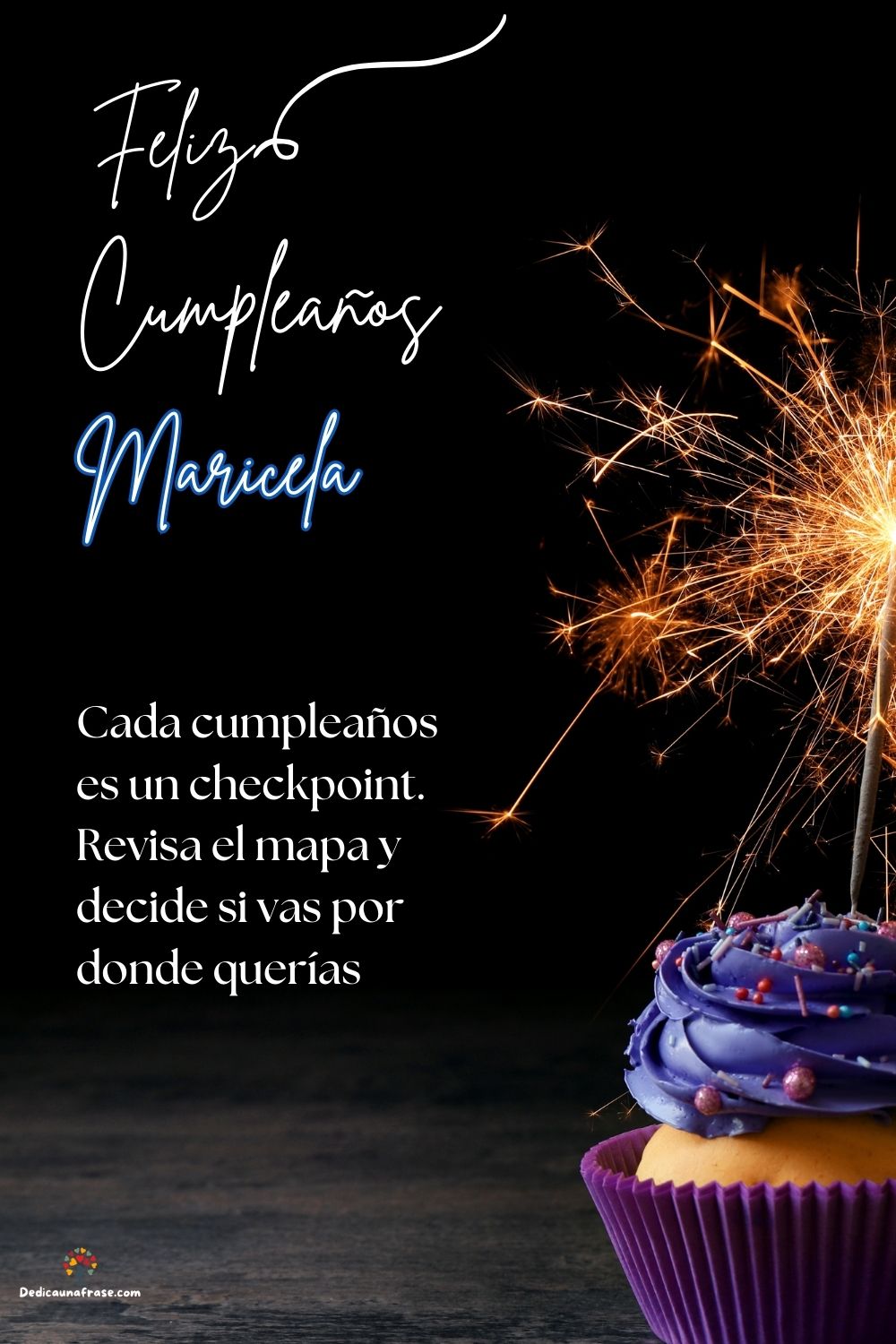Imagen de feliz cumpleaños para Maricela: «Cada cumpleaños es un checkpoint. Revisa el mapa y decide si vas por d…»