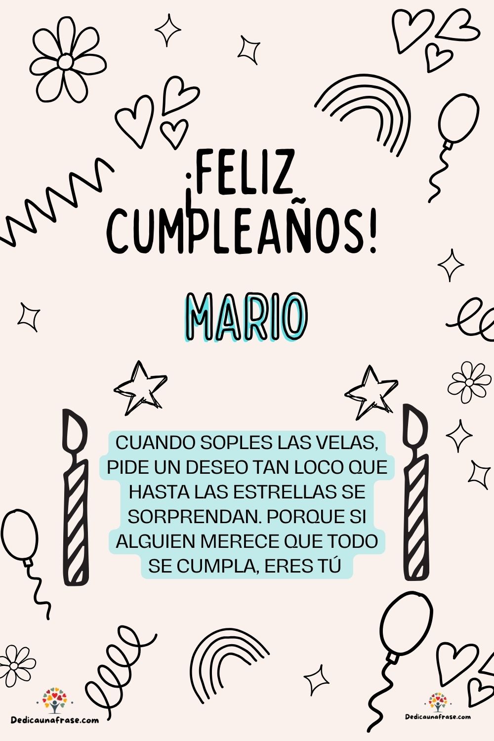 Imagen de feliz cumpleaños para Mariela: «Cuando soples las velas, pide un deseo tan loco que hasta las estrella…»