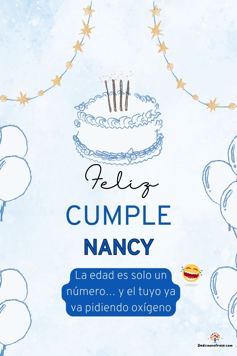 Imagen de feliz cumpleaños para Nancy: «La edad es solo un número… y el tuyo ya va pidiendo oxígeno…»