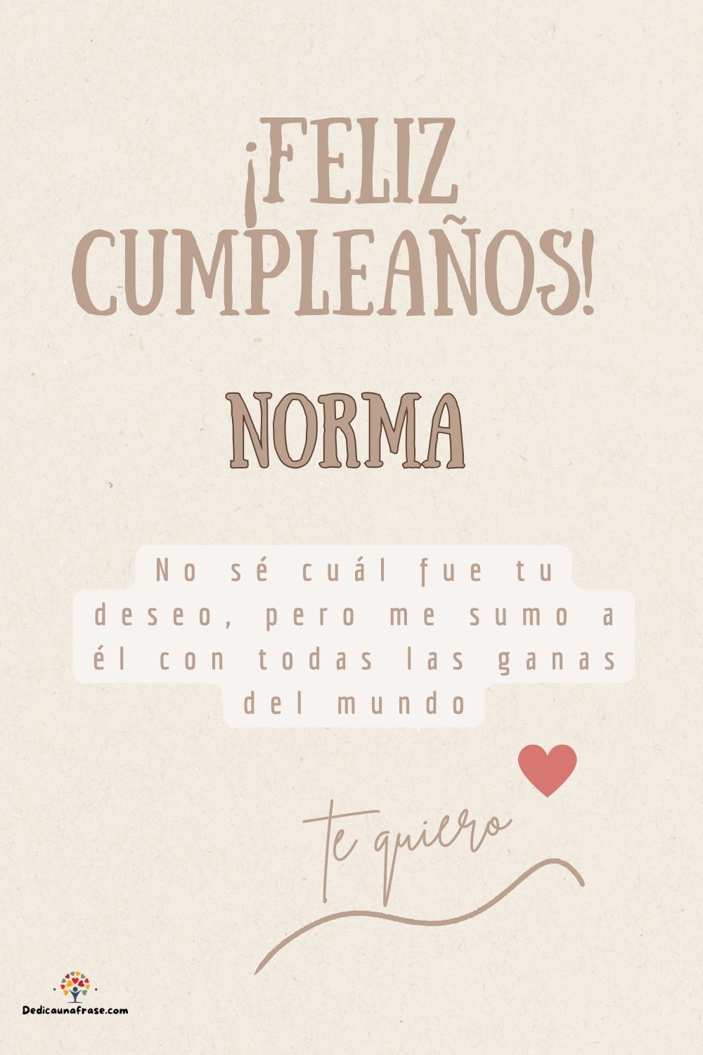 Imagen de feliz cumpleaños para Norma: «No sé cuál fue tu deseo, pero me sumo a él con todas las ganas del mun…»