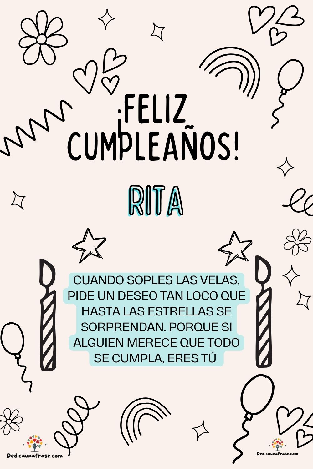 Imagen de feliz cumpleaños para Ricky: «Cuando soples las velas, pide un deseo tan loco que hasta las estrella…»