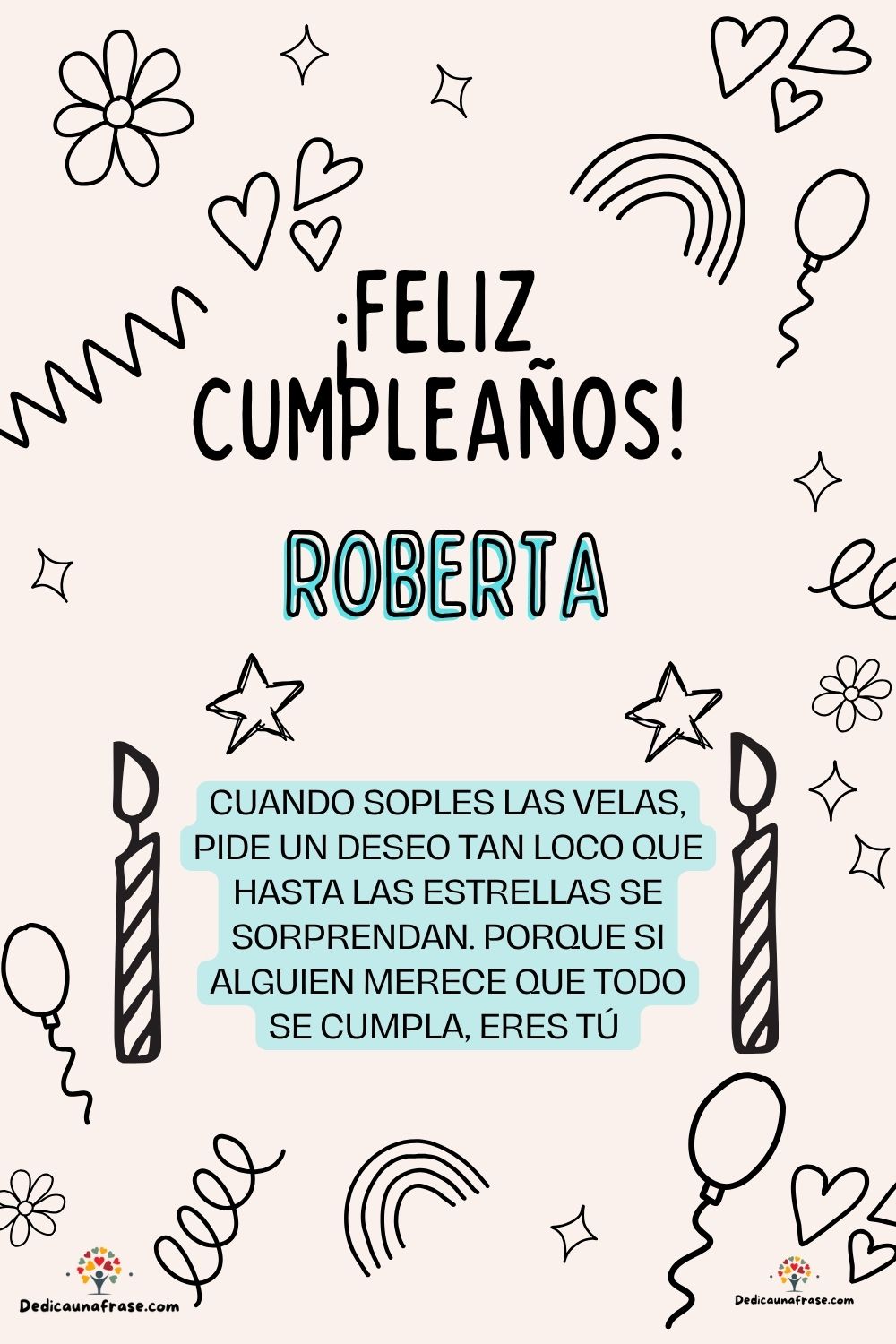Imagen de feliz cumpleaños para Rita: «Cuando soples las velas, pide un deseo tan loco que hasta las estrella…»