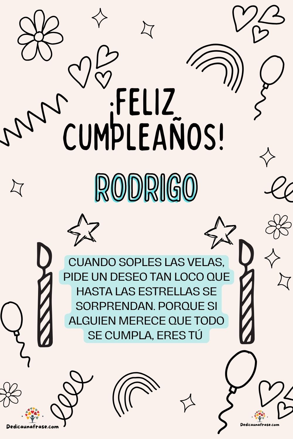 Imagen de feliz cumpleaños para Rocío: «Cuando soples las velas, pide un deseo tan loco que hasta las estrella…»