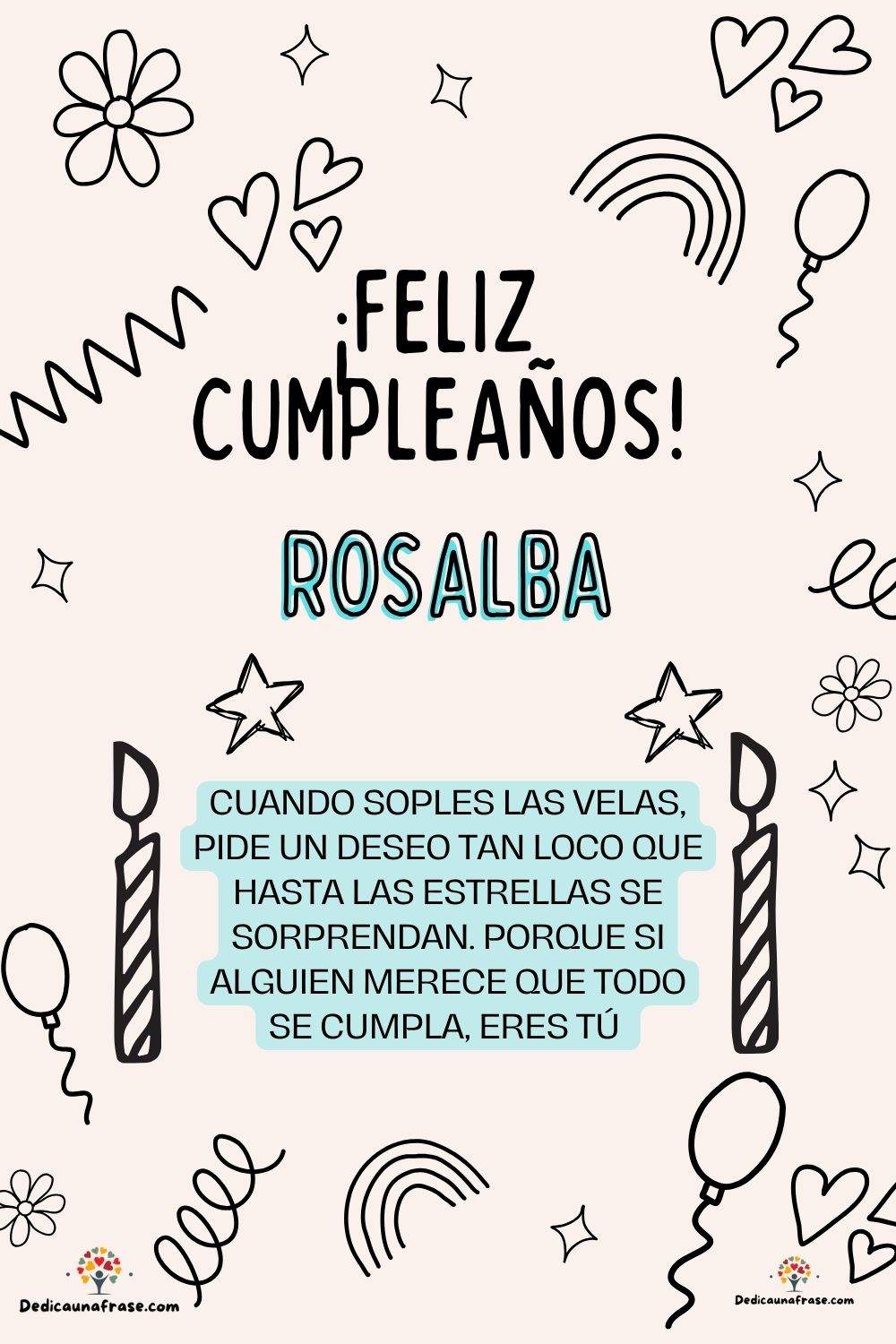 Imagen de feliz cumpleaños para Romina: «Cuando soples las velas, pide un deseo tan loco que hasta las estrella…»