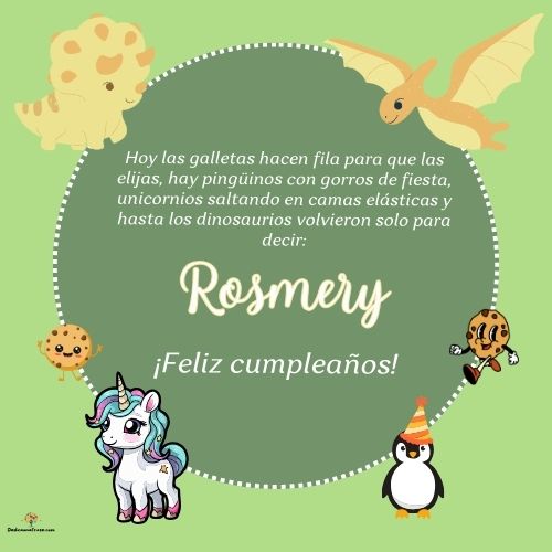 Imagen de feliz cumpleaños para Rosmery: «Hoy las galletas hacen fila para que las elijas, hay pingüinos con gor…»