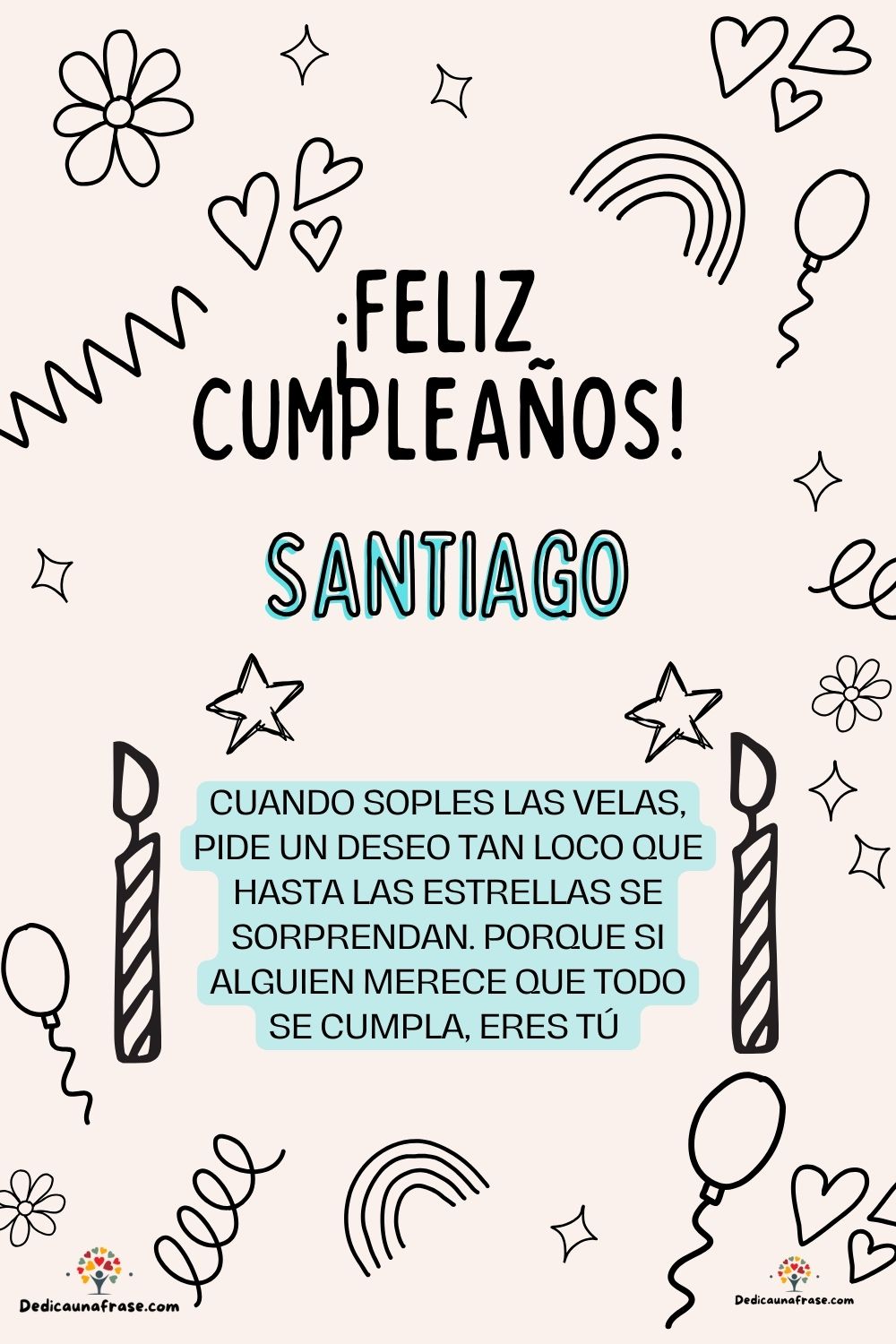 Imagen de feliz cumpleaños para Sandra: «Cuando soples las velas, pide un deseo tan loco que hasta las estrella…»
