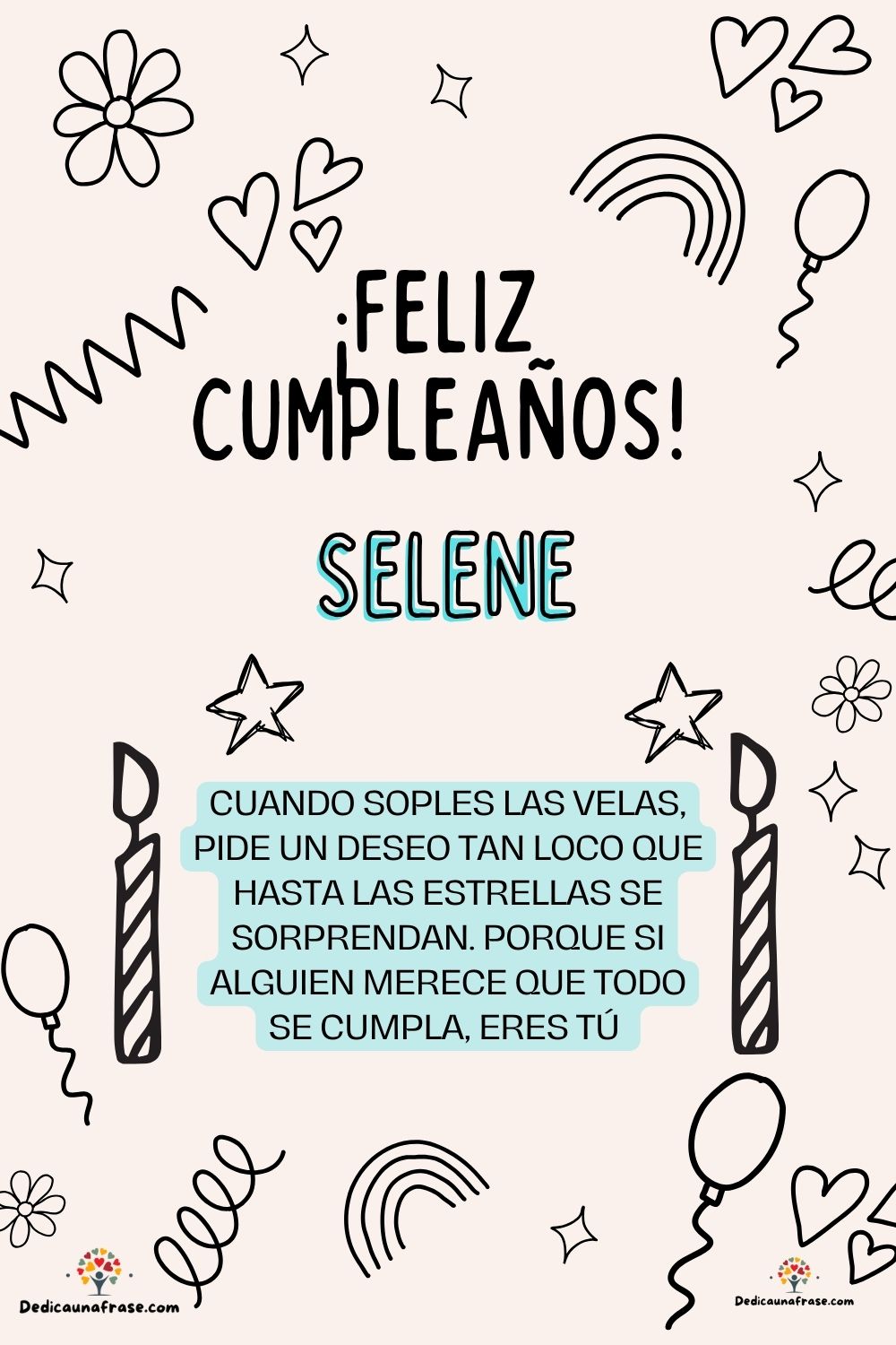 Imagen de feliz cumpleaños para Selena: «Cuando soples las velas, pide un deseo tan loco que hasta las estrella…»