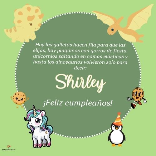Imagen de feliz cumpleaños para Shirley: «Hoy las galletas hacen fila para que las elijas, hay pingüinos con gor…»