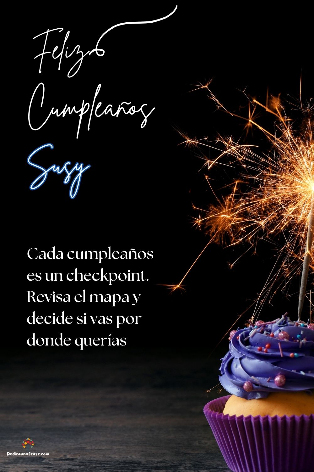 Imagen de feliz cumpleaños para Susana: «Cada cumpleaños es un checkpoint. Revisa el mapa y decide si vas por d…»