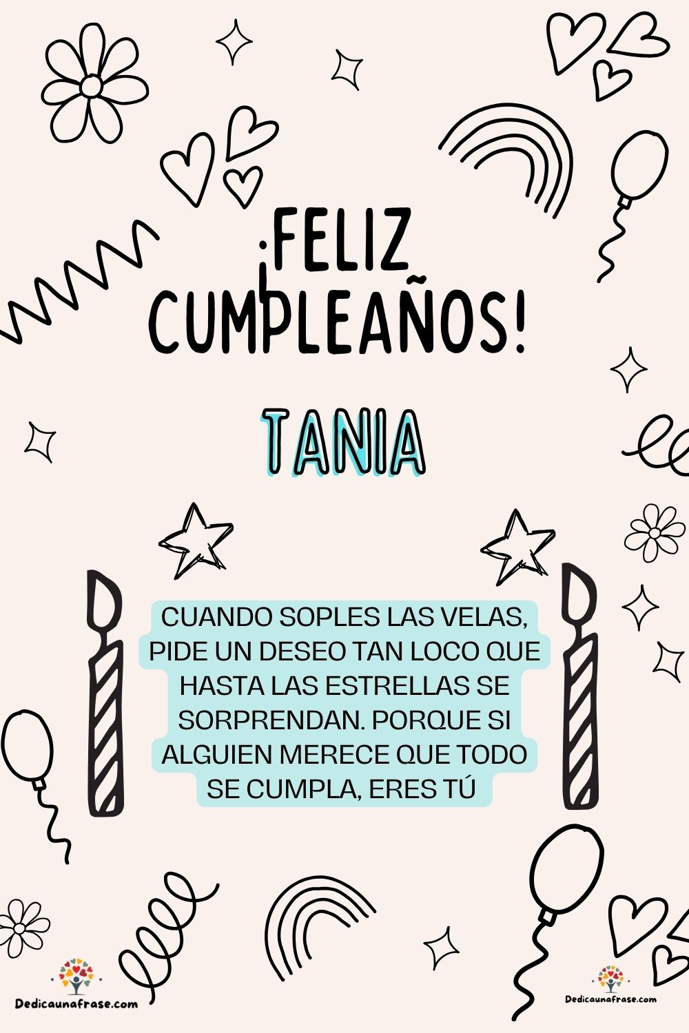 Imagen de feliz cumpleaños para Tamara: «Cuando soples las velas, pide un deseo tan loco que hasta las estrella…»