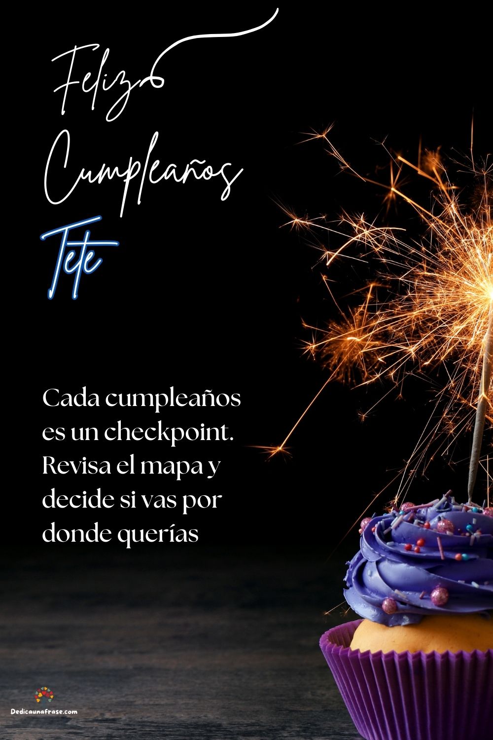 Imagen de feliz cumpleaños para Tere: «Cada cumpleaños es un checkpoint. Revisa el mapa y decide si vas por d…»