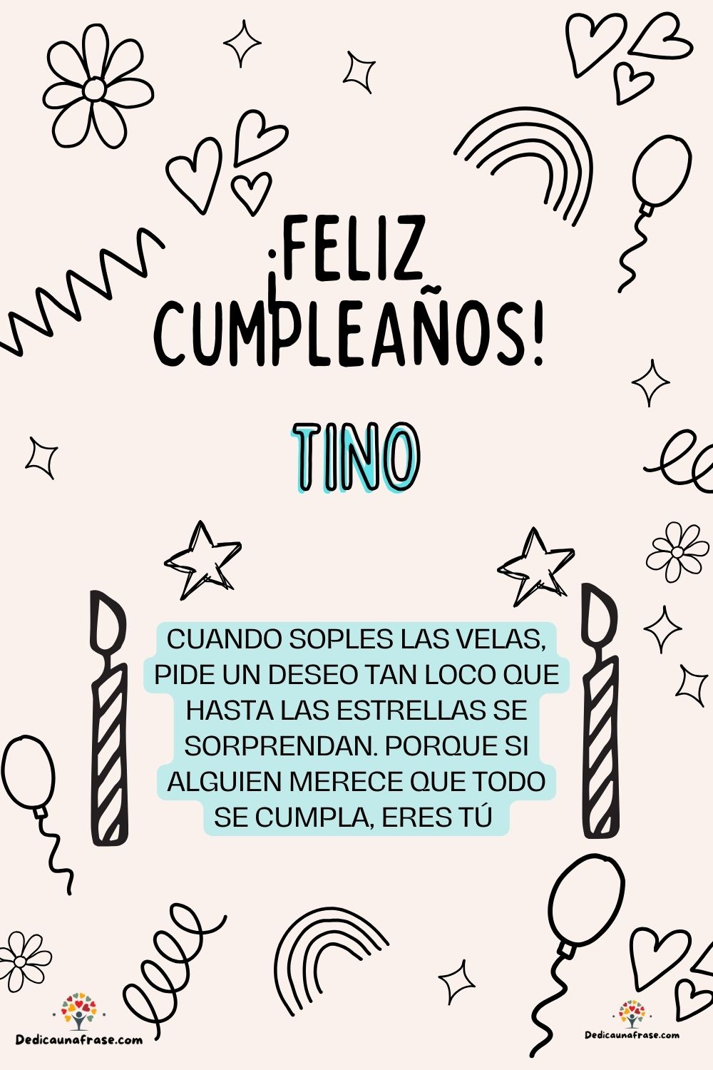 Imagen de feliz cumpleaños para Thiago: «Cuando soples las velas, pide un deseo tan loco que hasta las estrella…»