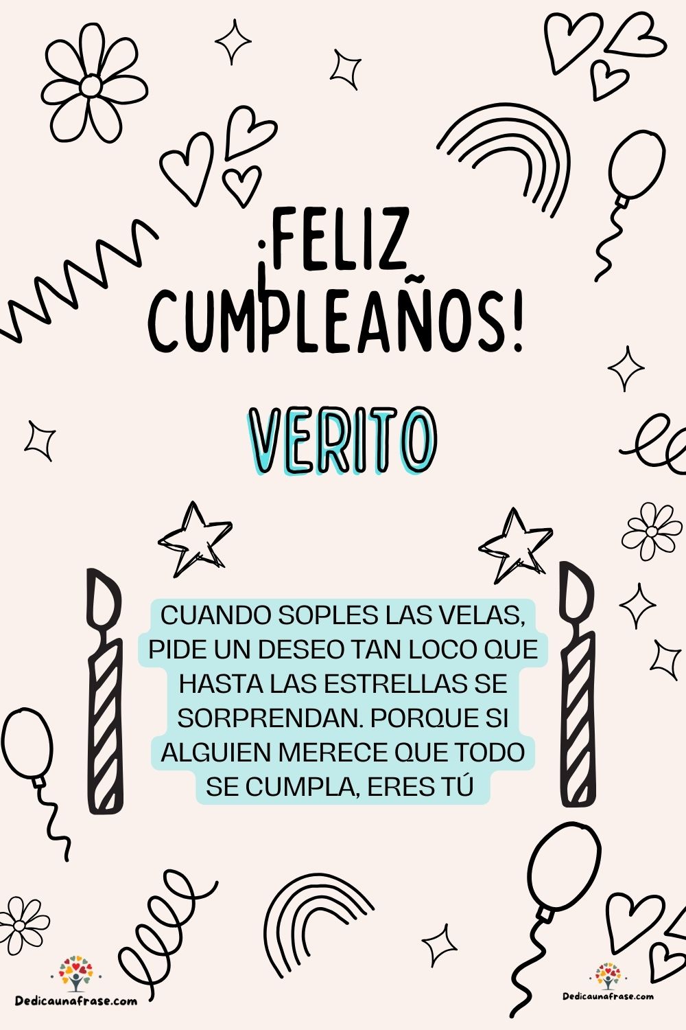 Imagen de feliz cumpleaños para Vanessa: «Cuando soples las velas, pide un deseo tan loco que hasta las estrella…»