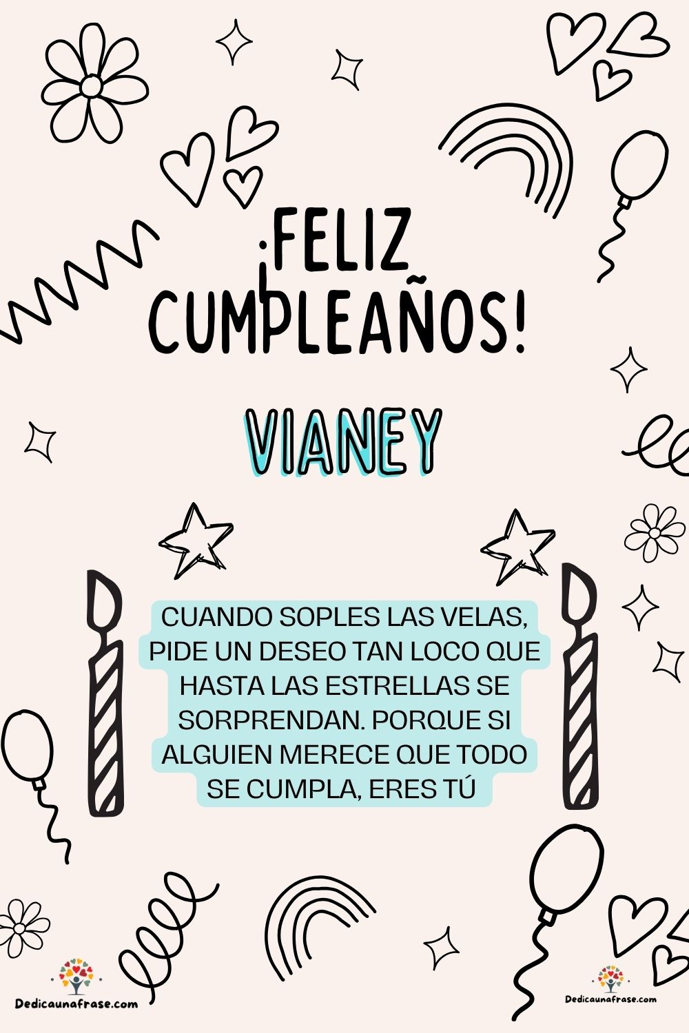 Imagen de feliz cumpleaños para Verónica: «Cuando soples las velas, pide un deseo tan loco que hasta las estrella…»