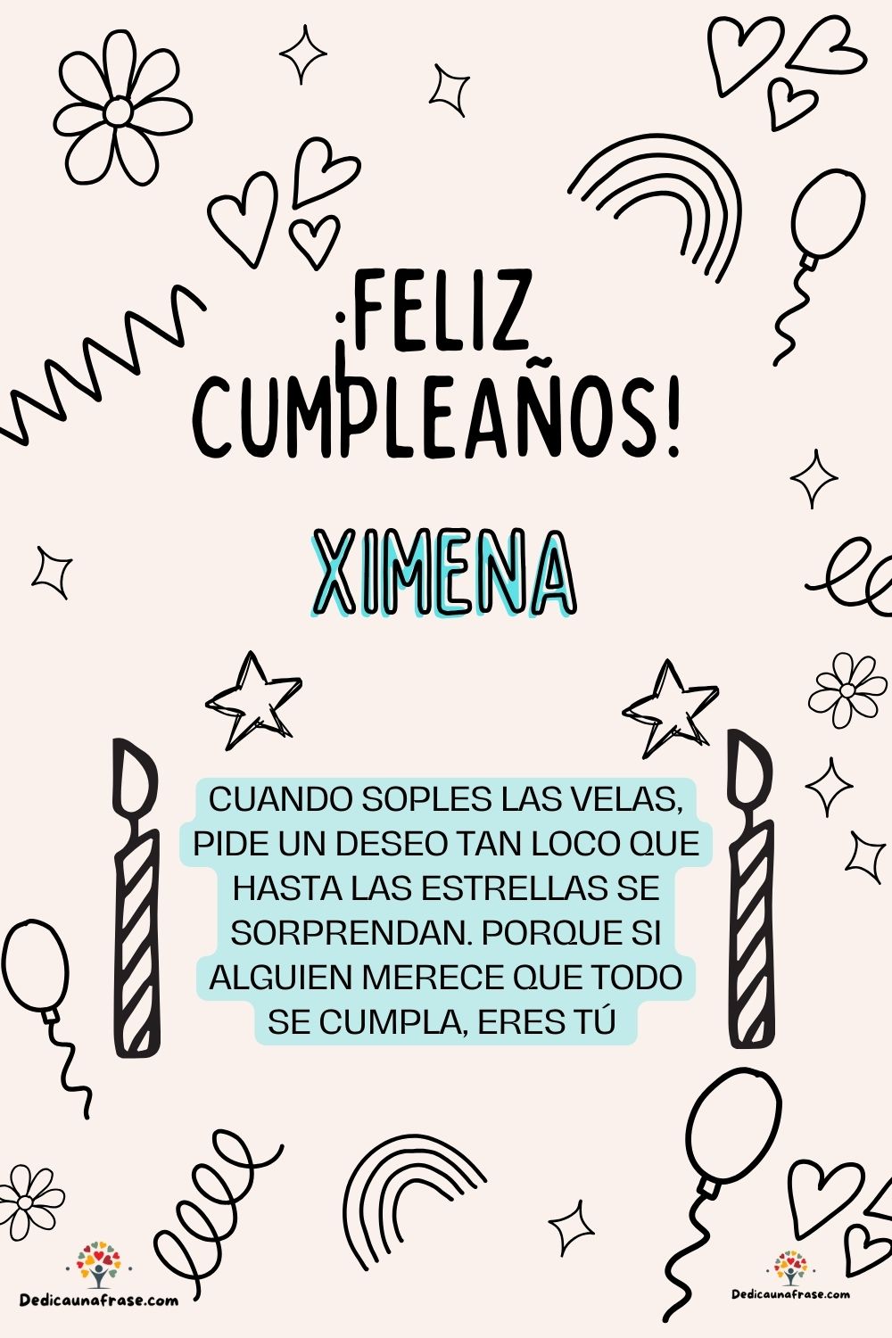 Imagen de feliz cumpleaños para Wilma: «Cuando soples las velas, pide un deseo tan loco que hasta las estrella…»