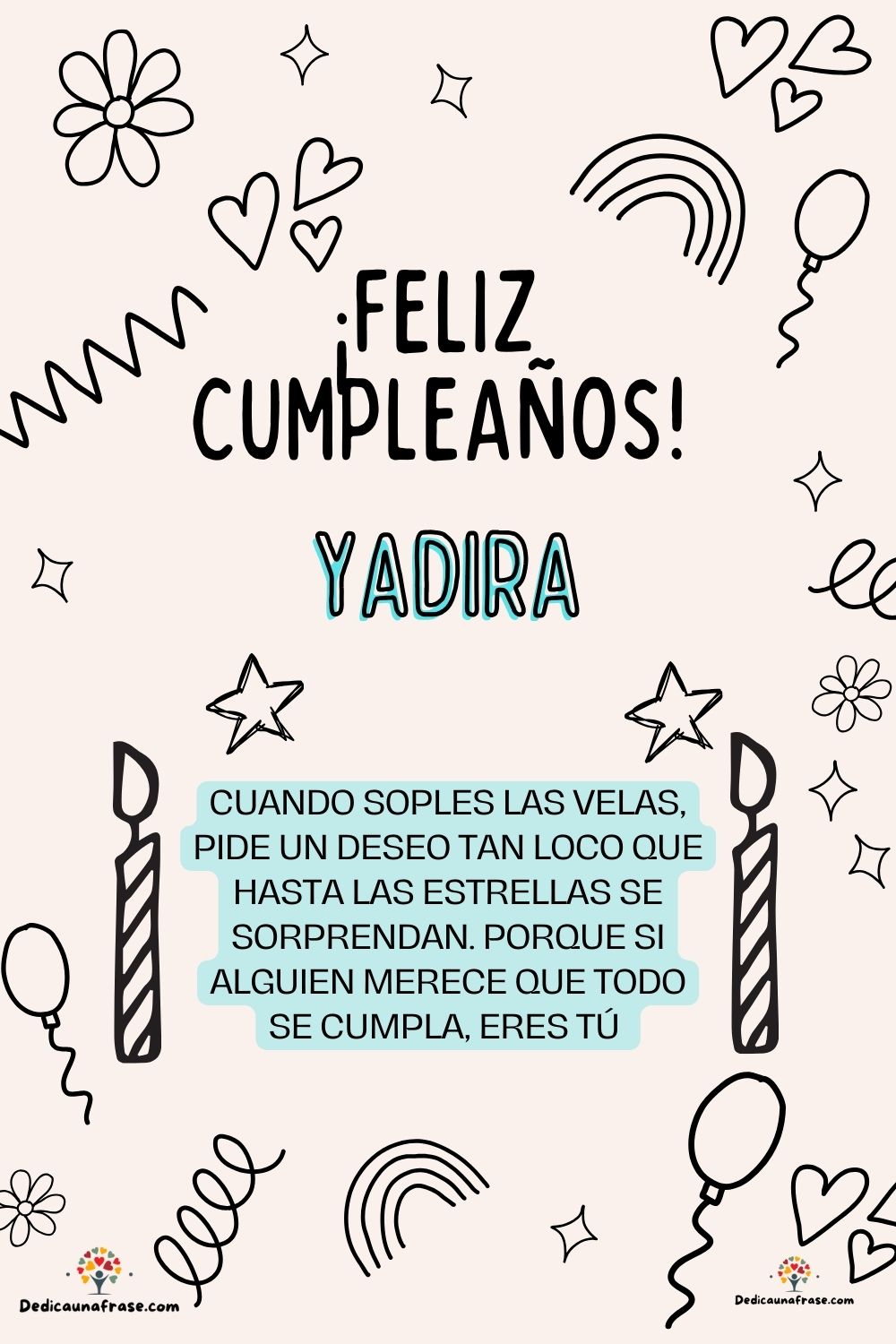 Imagen de feliz cumpleaños para Xóchitl: «Cuando soples las velas, pide un deseo tan loco que hasta las estrella…»