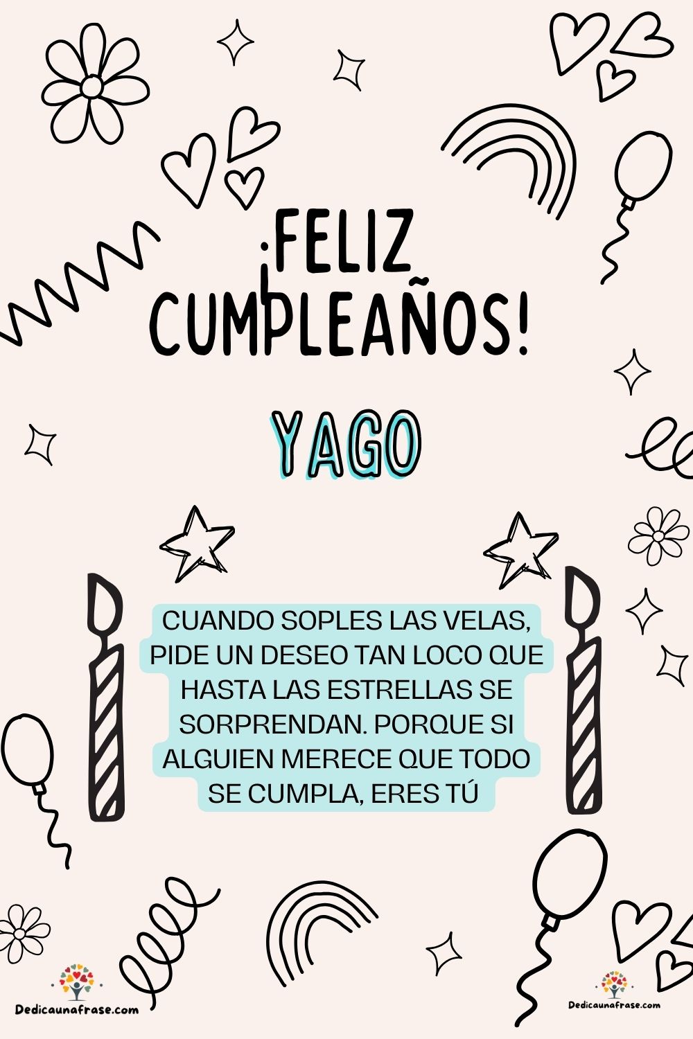 Imagen de feliz cumpleaños para Yadira: «Cuando soples las velas, pide un deseo tan loco que hasta las estrella…»