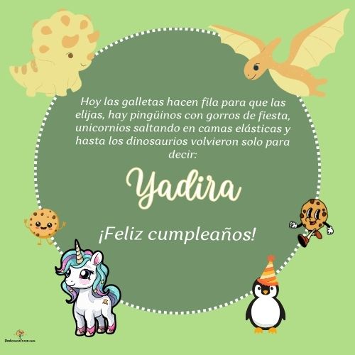 Imagen de feliz cumpleaños para Yadira: «Hoy las galletas hacen fila para que las elijas, hay pingüinos con gor…»