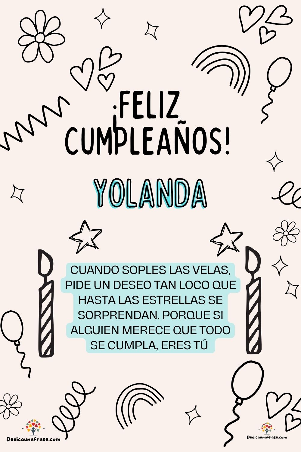 Imagen de feliz cumpleaños para Yoel: «Cuando soples las velas, pide un deseo tan loco que hasta las estrella…»